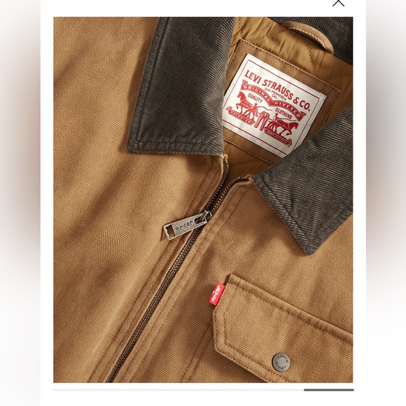New Levi’s jacket Men's Cotton Canvas Zip-Front Utility Size M New with tag - Picture 3 of 14